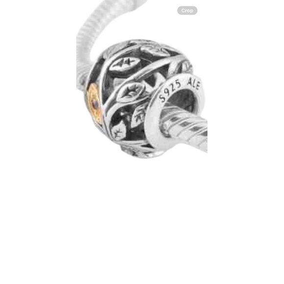 Pandora 925 Sterling Silver 14k Gold Family Bead Tree Charm 791205CZ 2 Tone New - Picture 1 of 6